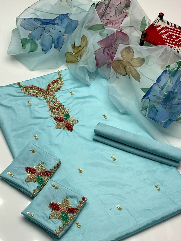 Unstitch Kathan Silk 3 PC