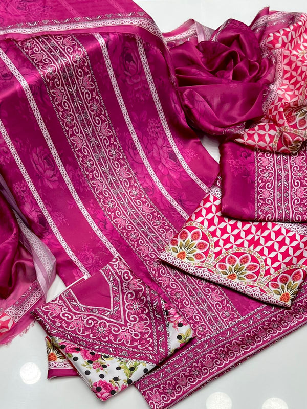 Unstitch Shamoze Silk 3 PC