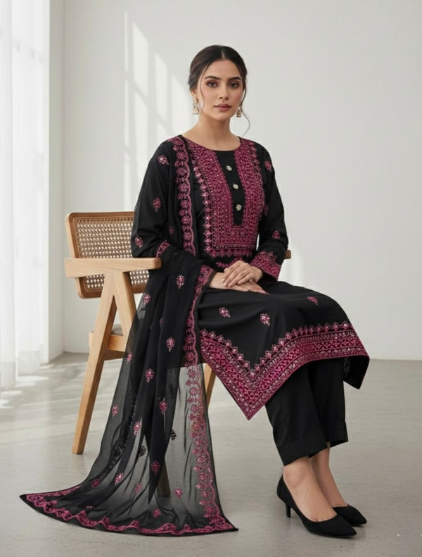 Unstitch Lawn Cotton 3 PC