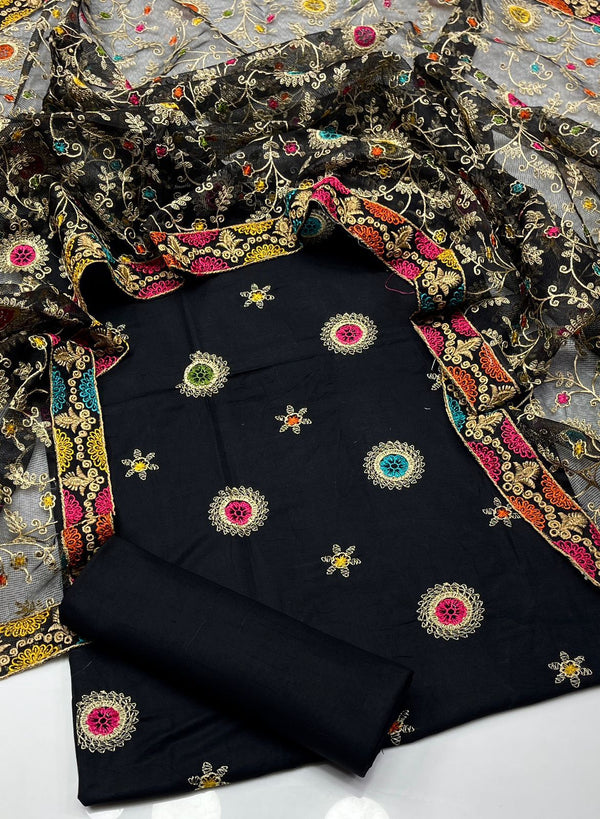 Unstitch Raw Silk 3 PC