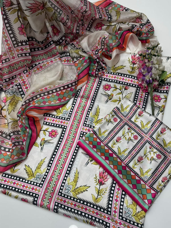 Unstitch Shamoze Silk 3 PC