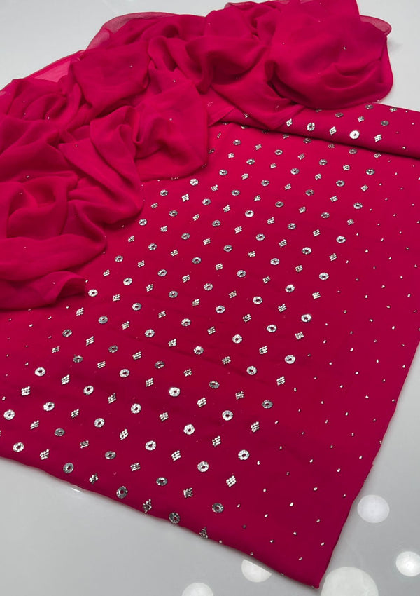 Unstitch Mukesh Work Chiffon 2 PC