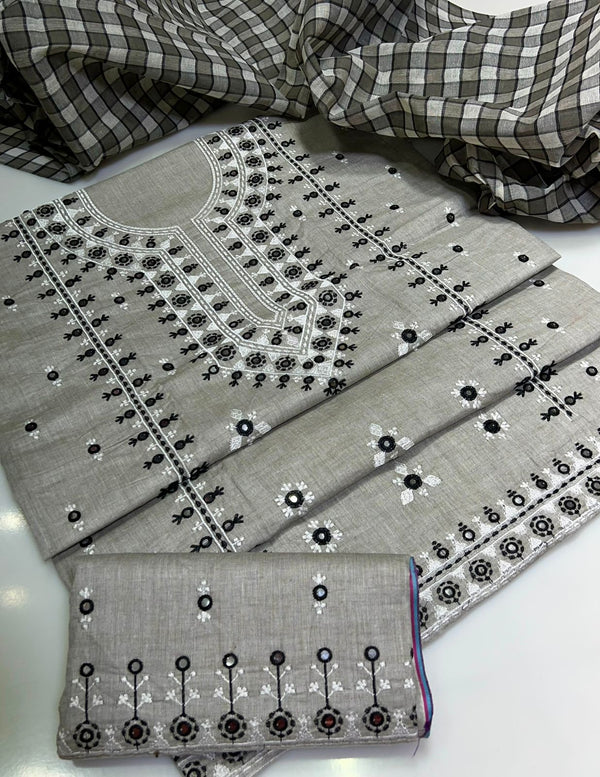 Unstitch Cotton Khaadi 3 PC