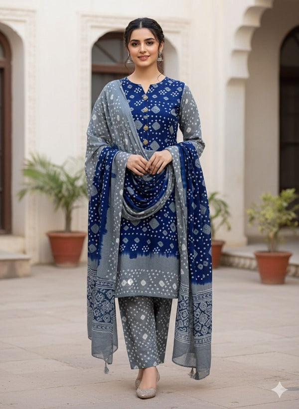 Unstitch Linen Chunri 3 PC