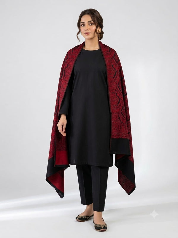 Unstitch Pashmina Wool 3 PC Dress