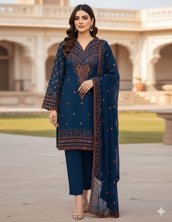 Unstitch Lawn Cotton 3 PC