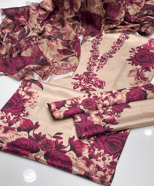 Unstitch Shamoze Silk 3 PC