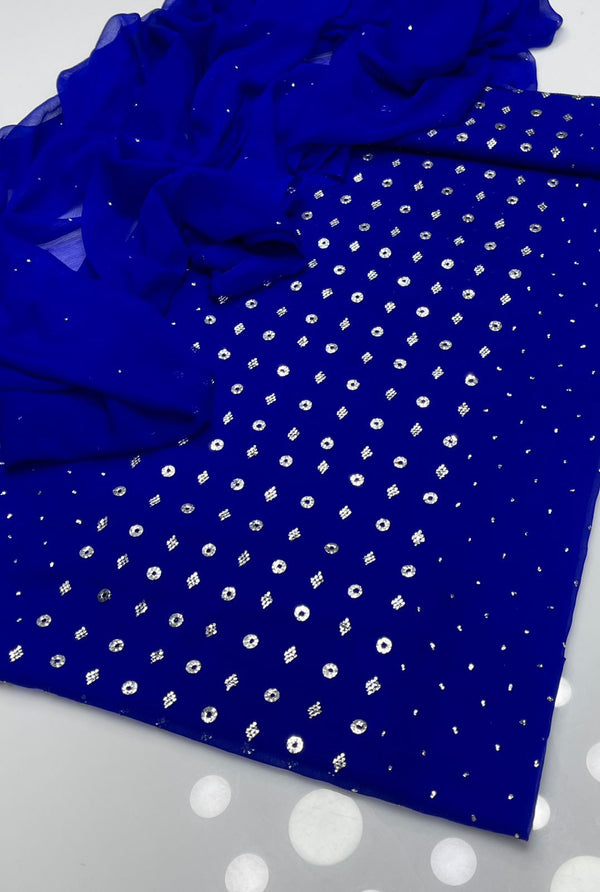 Unstitch Mukesh Work Chiffon 2 PC