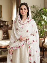 Machine Cross Stitch Work Swiss Lawn Chadar