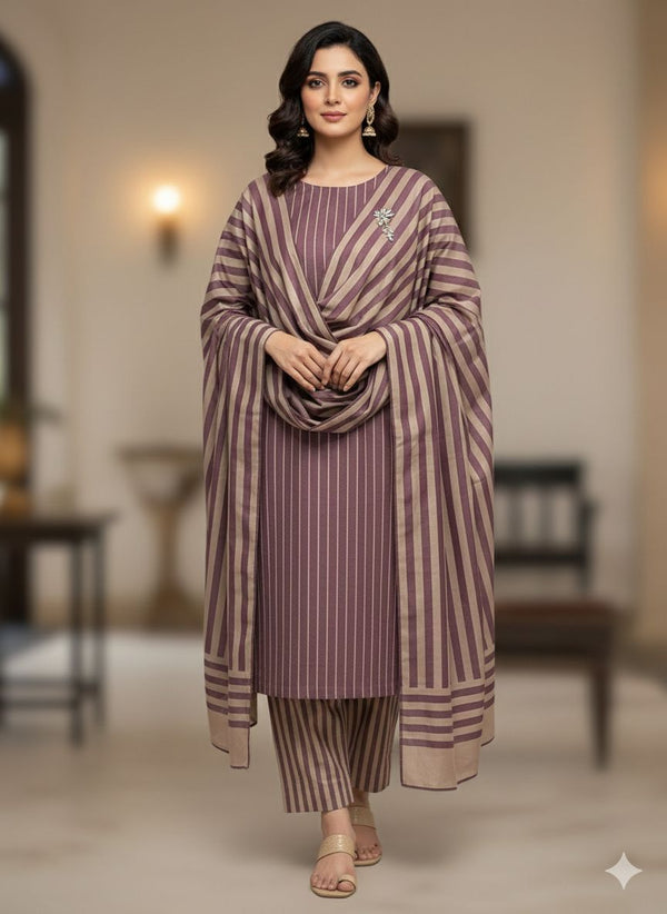 Unstitch Cotton Khaddi 3 PC