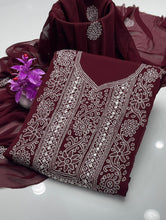 Unstitch HandEmbroided Chiffon 2 PC