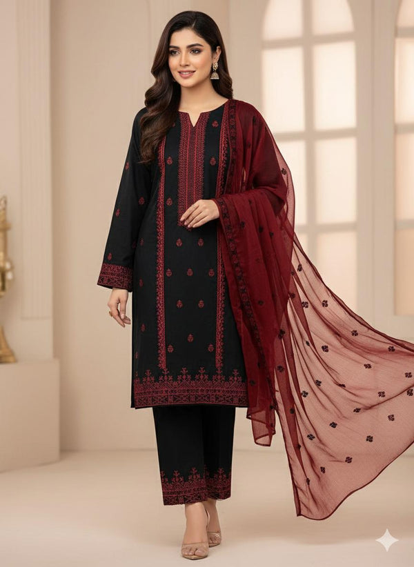 Unstitch Lawn Cotton 3 PC