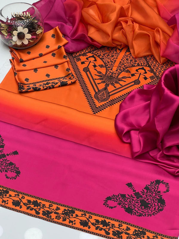 Unstitch Shamoze Silk 3 PC
