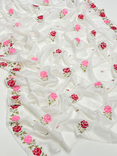 Machine Cross Stitch Work Swiss Lawn Chadar
