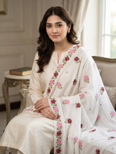 Machine Cross Stitch Work Swiss Lawn Chadar