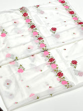 Machine Cross Stitch Work Swiss Lawn Chadar