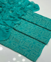 Unstitch Hand Embroided Chiffon 2 PC