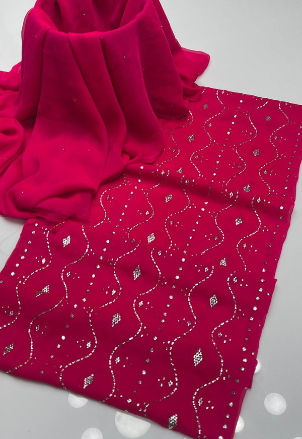 Unstitch Mukesh Work Chiffon 2 PC
